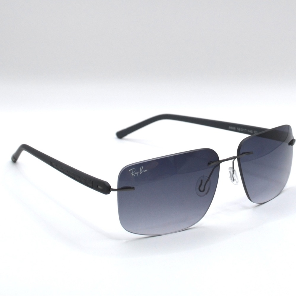 Ray-Ban Dark Grey Rimless Sunglasses | Grey Gradient Lenses | New |